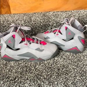 jordan 7 true flight wolf grey/deadly pink